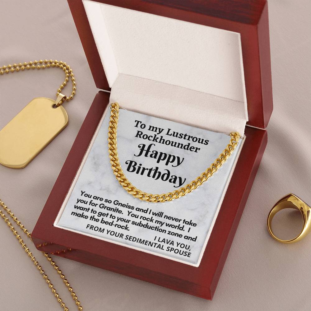 Rockhounder Husband Cuban Chain Link Necklace Gift Cuban Link Chain