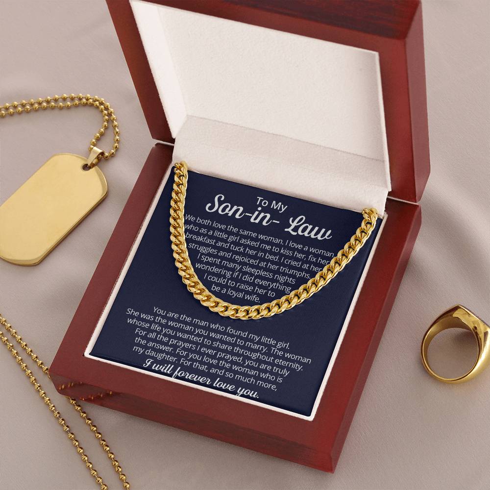 To My Son-In-Law - We Both Love The Same Woman  Cuban Link Chain Necklace