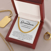 Grandson Wedding Day Gift Gift For Groom From Grandma To My Grandson On His Wedding Day Cuban Link Chain Heartfelt Gif