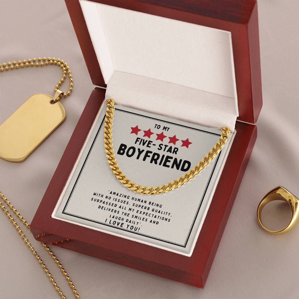 To My Five Star Boyfriend Cuban Necklace Cuban Link Chain