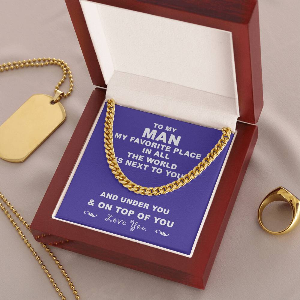 To My Man Cuban Chain Necklace Husband Necklace From Wife Cuban Link Chain