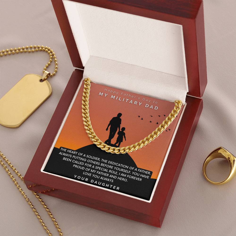 Military Dad - Cuban Link Chain Oreo + Lux Box + Length Extension