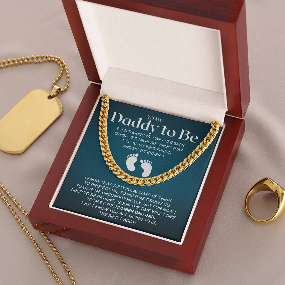 Daddy To Be Cuban Chain Necklace Daddy Necklace Fathers Day Gift Dad To Be Birthday Cuban Link Chain