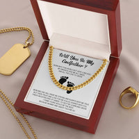 Will You Be My Godfather Necklace For Godfather From Mummy And Daddy Cuban Link Chain