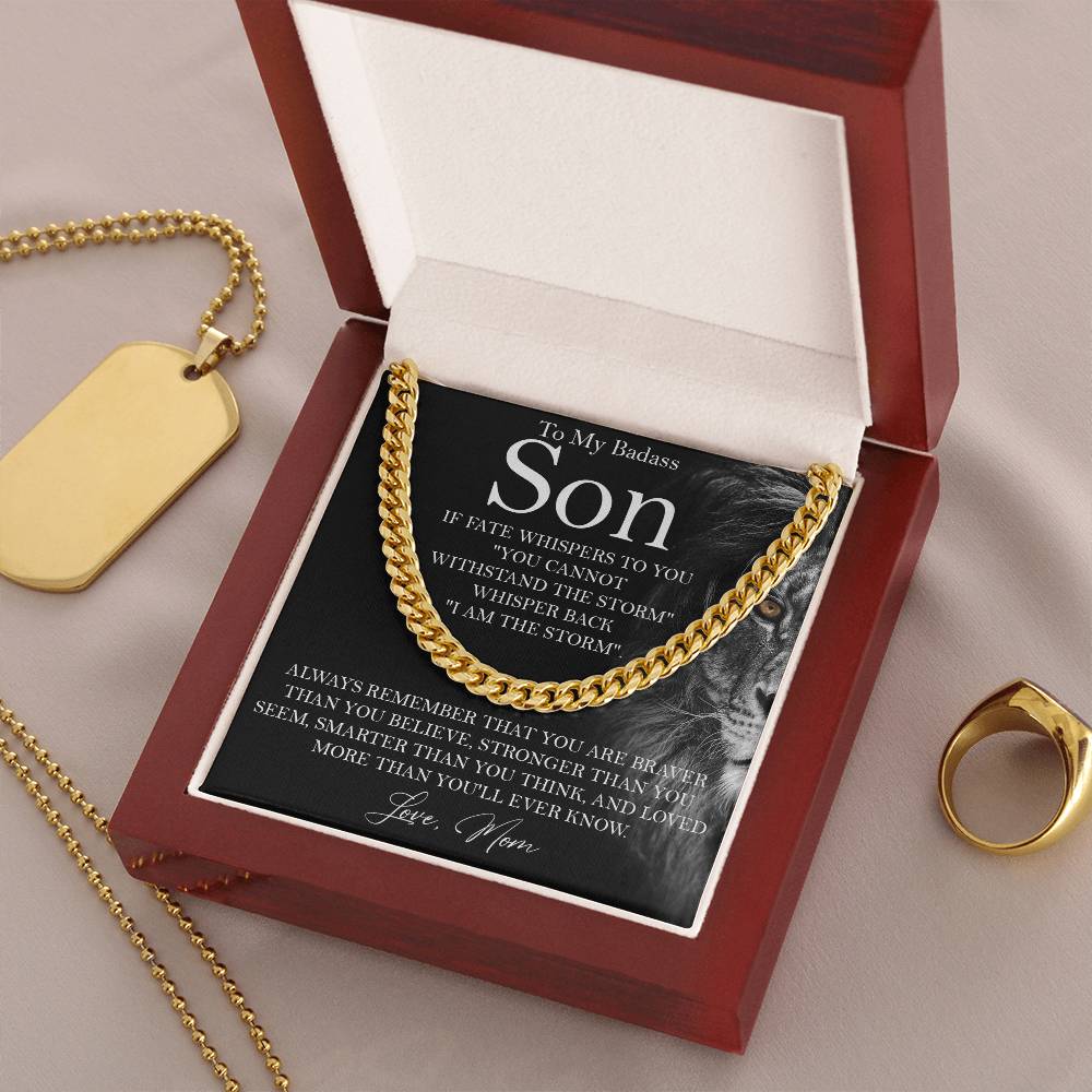 To My Son Necklace Gift To Son From Mom Cuban Chain Necklace For Boy Cuban Link Chain