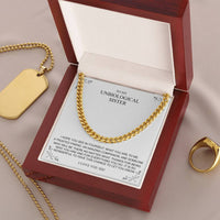 To My Unbiological Sister Necklace 14K Gold Gift For Friend Cuban Link Chain