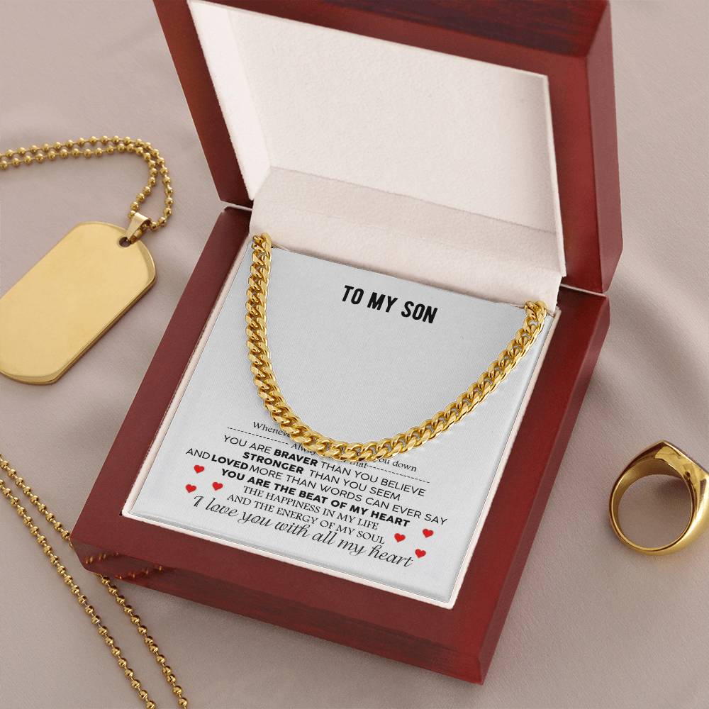 The Energy Of My Soul I Love You With All My Heart Gift For Son Cuban Link Chain Necklace