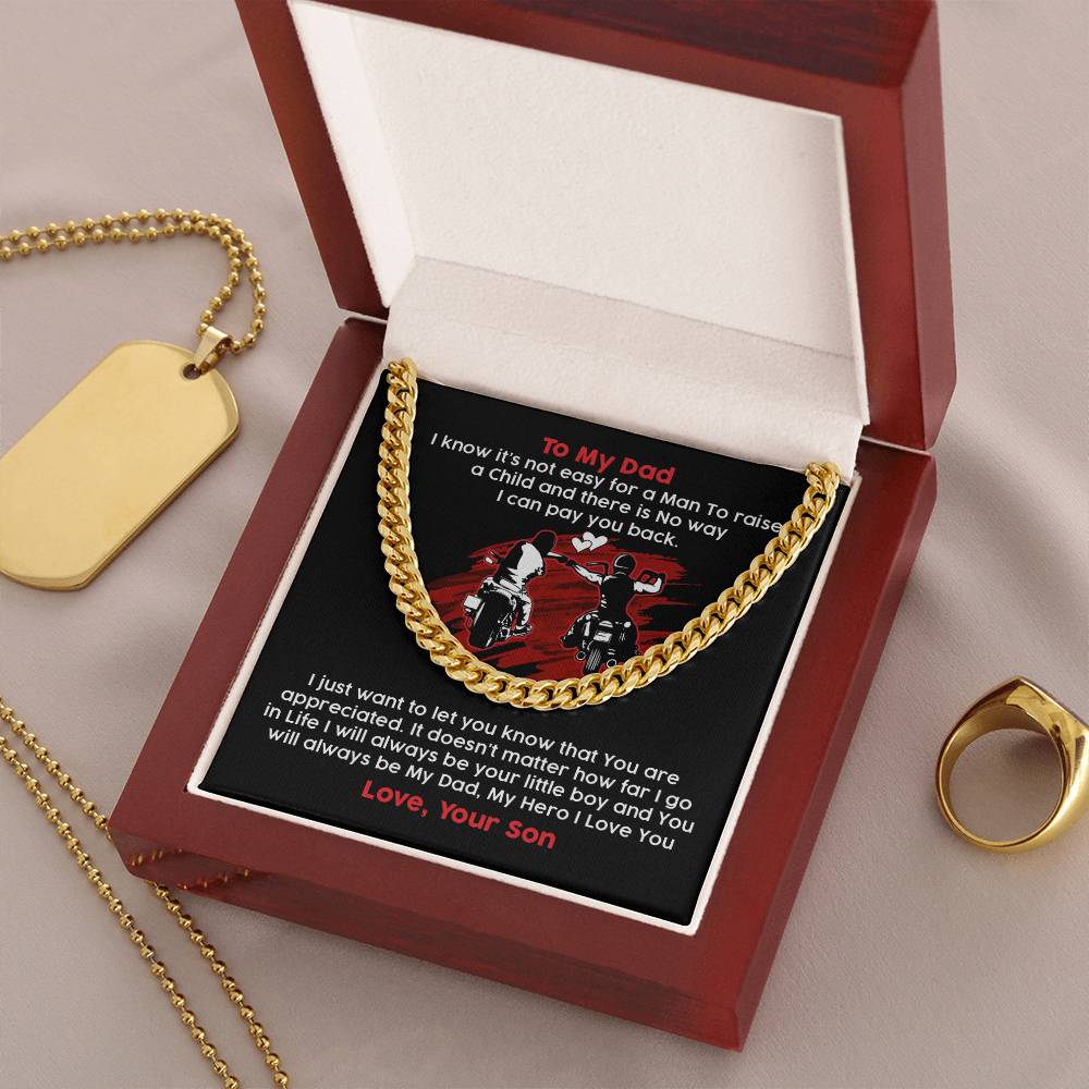 To My Biker Dad - Cuban Link Chain