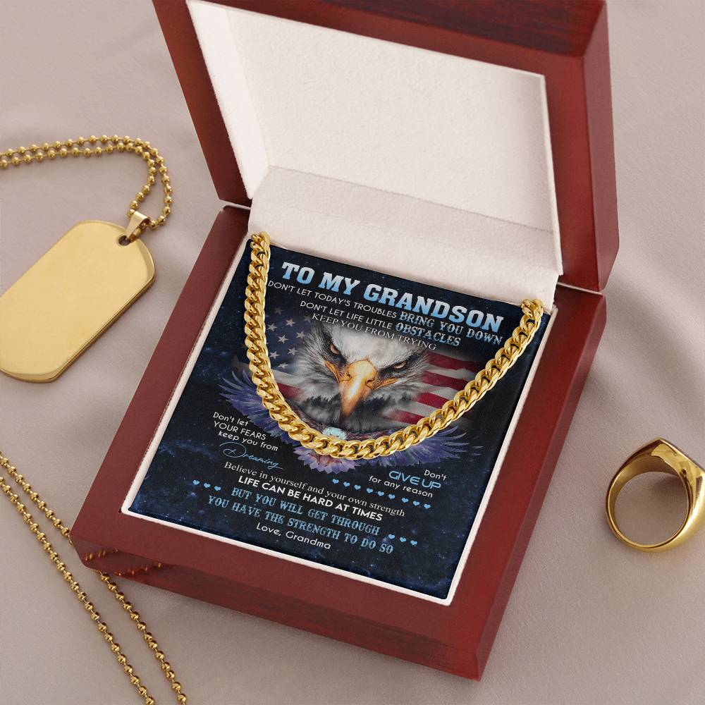 To My Grandson Cuban Link Necklace Cuban Link Chain