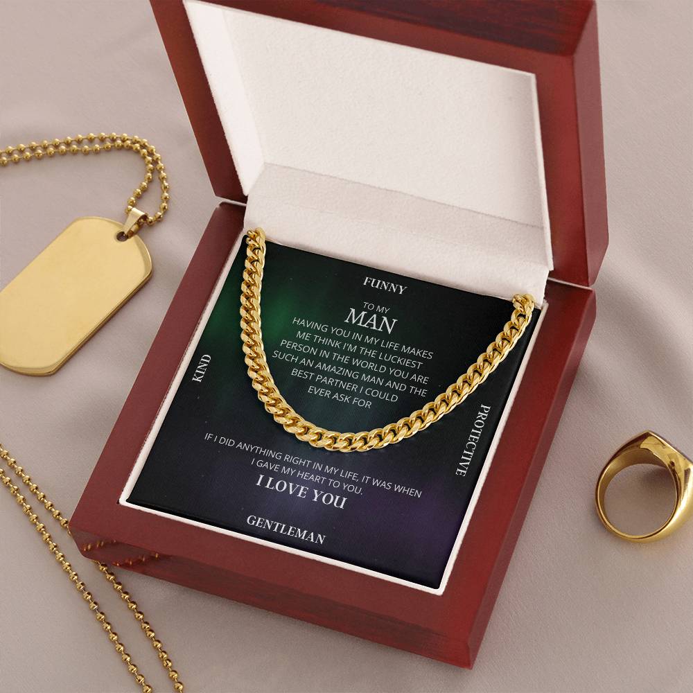 I Gave My Heart To You Cuban Link Chain Necklace Aurora Original