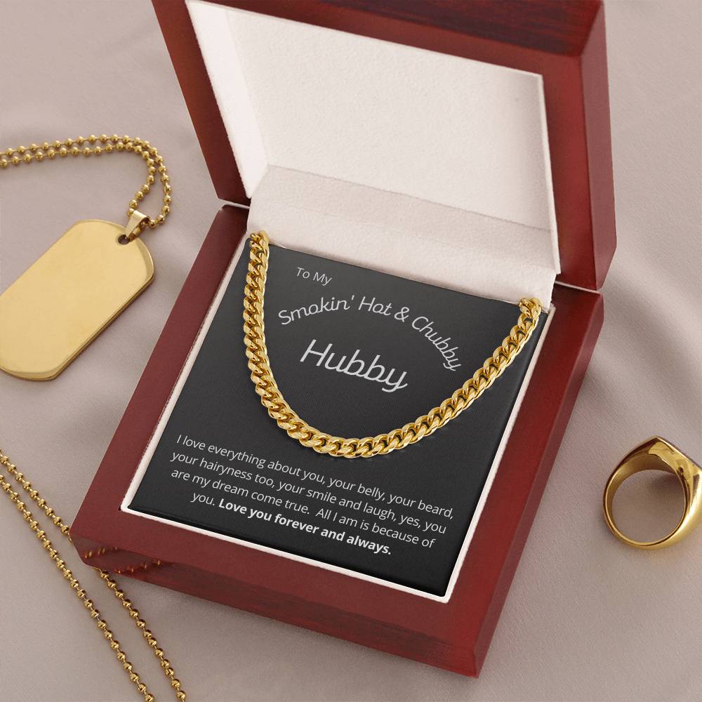 Hot And Chubby Hubby Cuban Chain Link Necklace For Husband Gift Cuban Link Chain