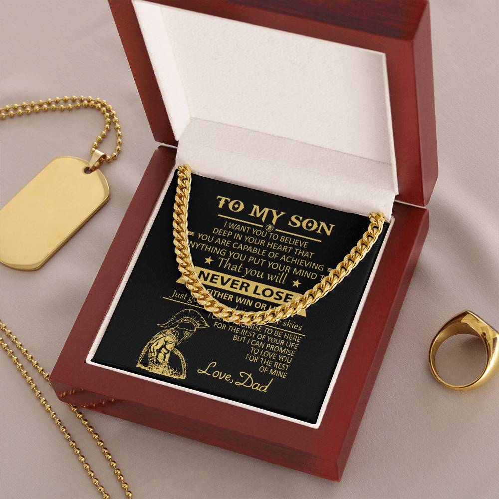 You'll Never Lose Mom Gift For Son Cuban Link Chain Necklace