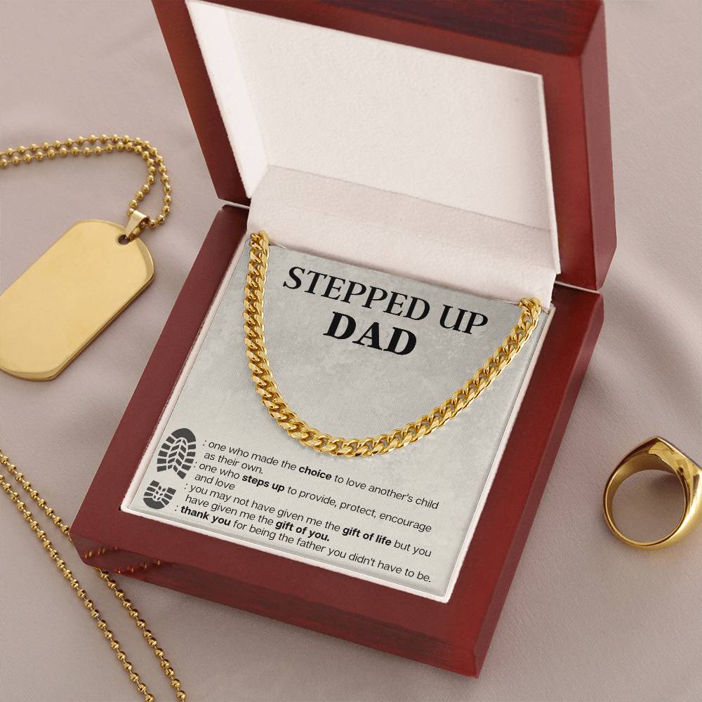 Step Dad Cuban Chain Necklace Gift For Stepdad Fathers Day Gift Step Dad Birthday Gift Cuban Link Chain