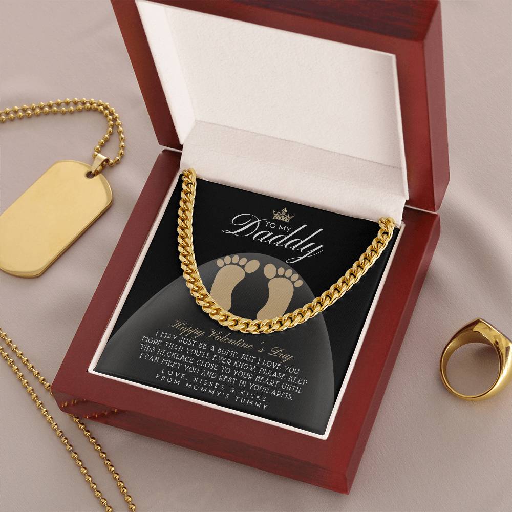 New Dad Valentines Gift Valentine Gift For New Dad From Bump To Daddy New Daddy Gift Daddy To Be Gift To My Daddy From Cuban Link Chain