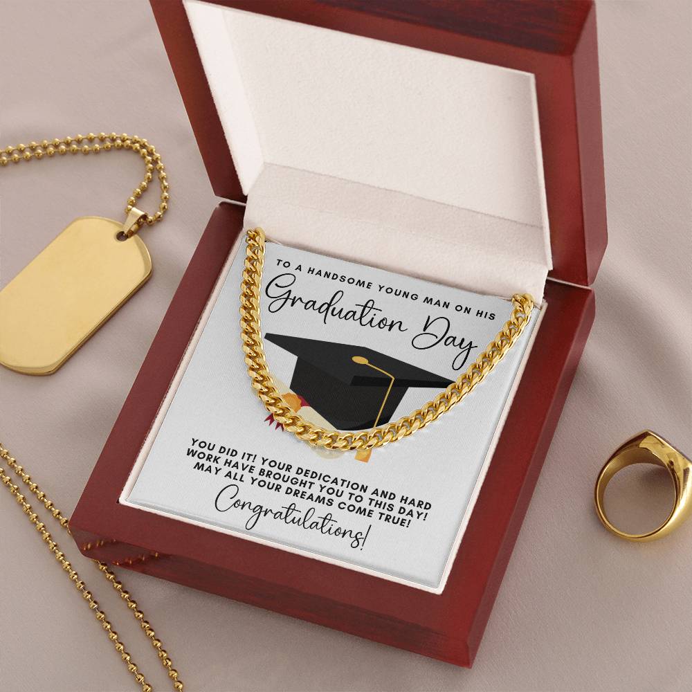 Graduation Gift Necklace  Graduation Gift For Him  College Graduation  High School  Senior Graduation  Class Of 2022 Cuban Link Chain