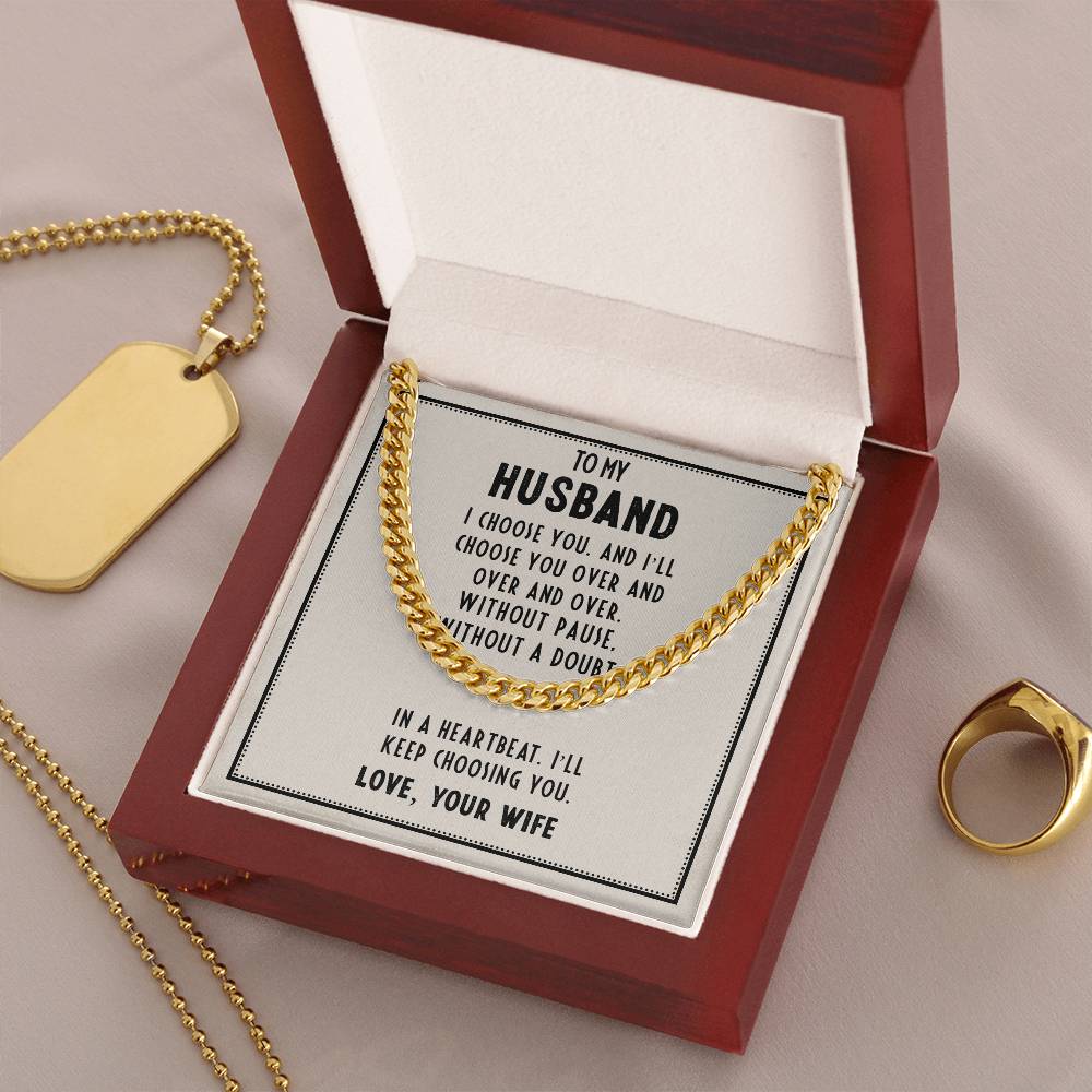Cuban Link Chain For Husband. Chain Necklace Anniversary Gift For Husband Birthday Gift For Man Gift For Men Chain For