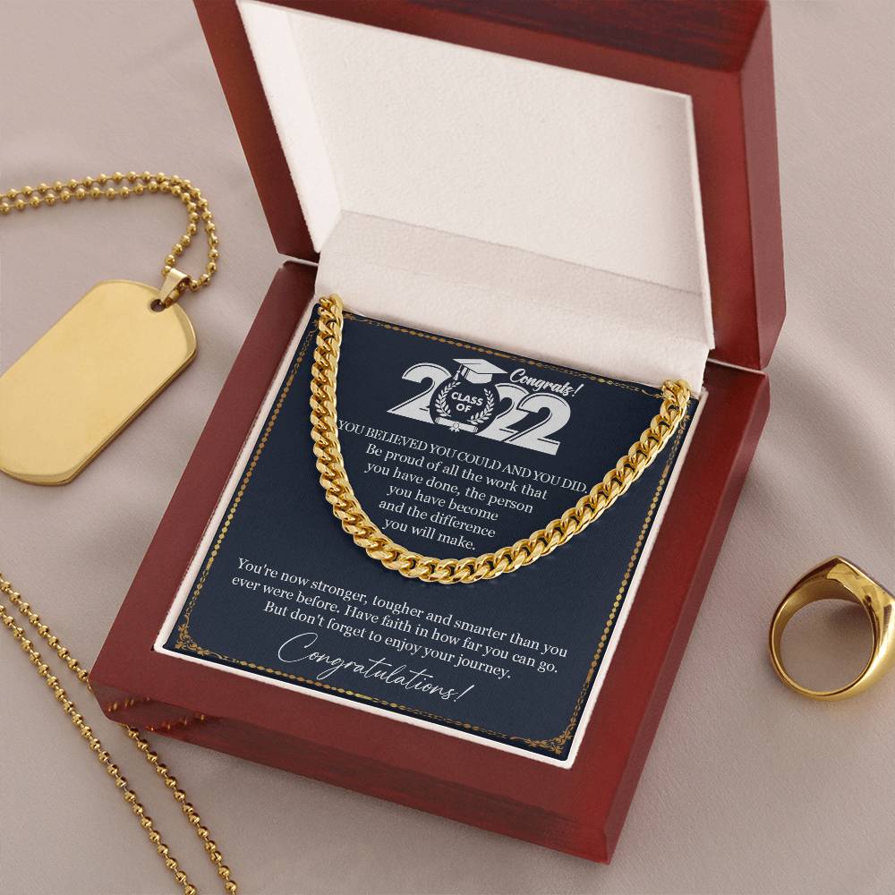 Graduation Gift Necklace Graduation Gift For Him College Graduation Gift For Her High School Senior Graduation Class O Cuban Link Chain
