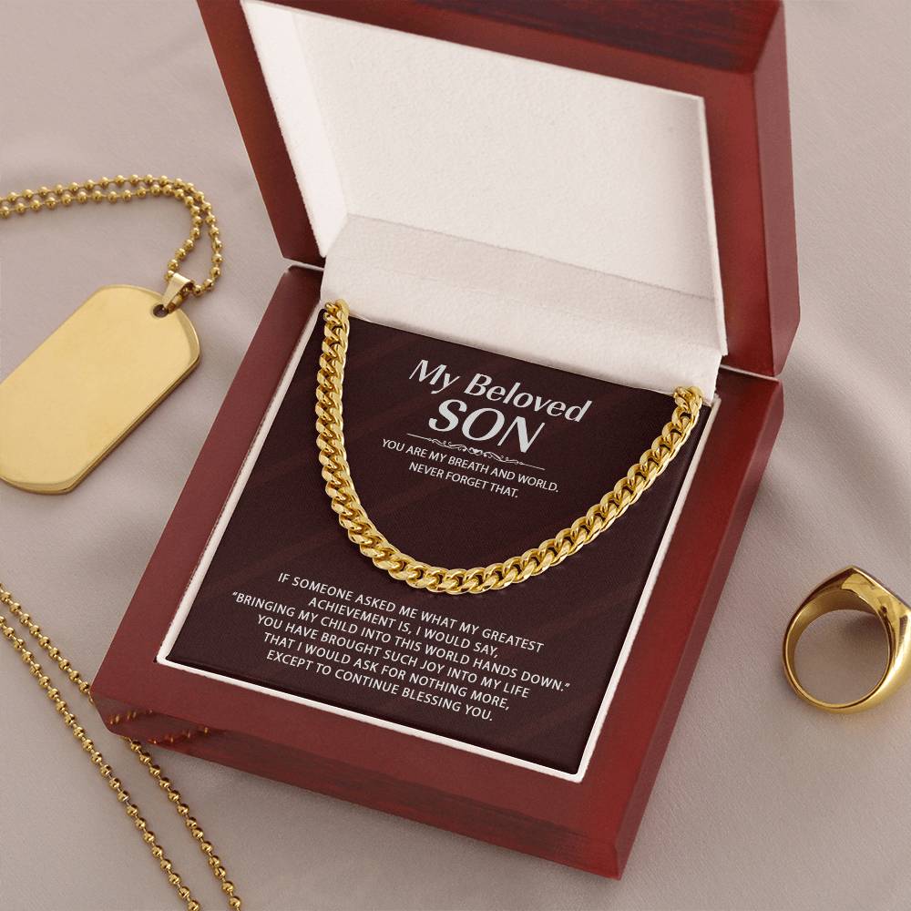 Link Chain For Son - You Are My Breath And World Cuban Link Chain
