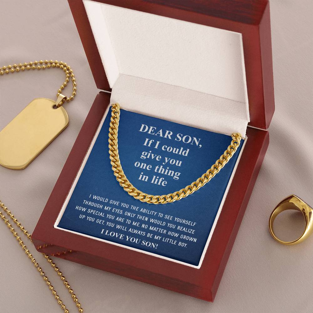 To My Son Necklace Gift For Son Son Graduation Graduate Gift Fathers Day Father Son Gift Mens Silver Cuban Link Chain