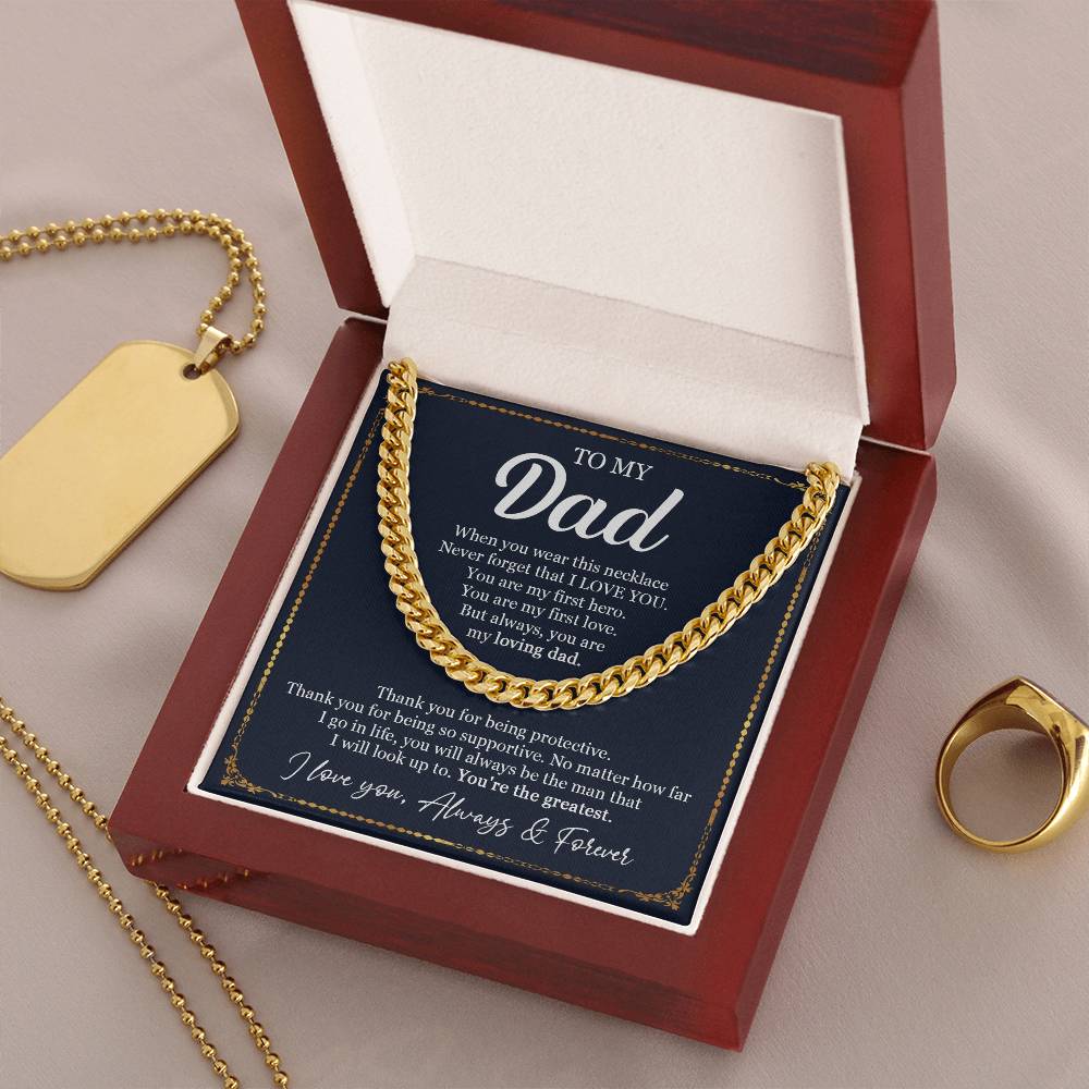 Father's Day Gift From Dad To My Dad Cuban Chain Necklace Dad Birthday Gift From Daughter Cuban Link Chain