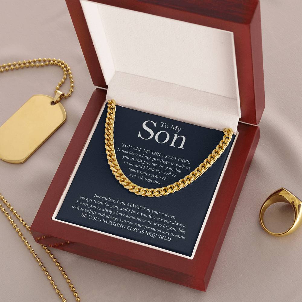 To My Son Cuban Chain Necklace Gift For Son Birthday Son Graduation Necklace For Son Cuban Link Chain