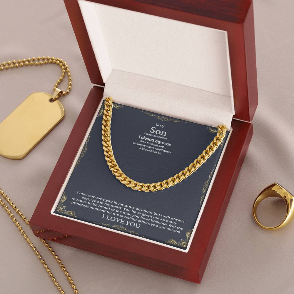 To My Son Cuban Link Chain