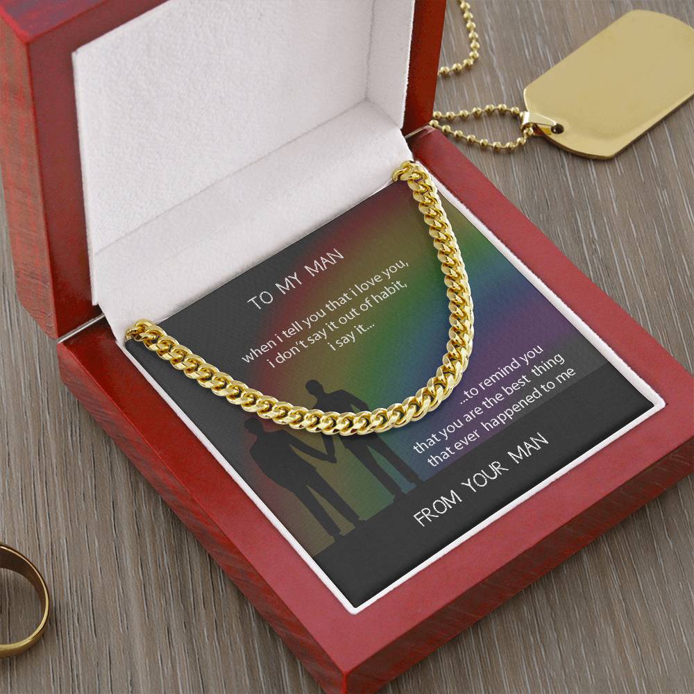 To My Man Cuban Link Chain