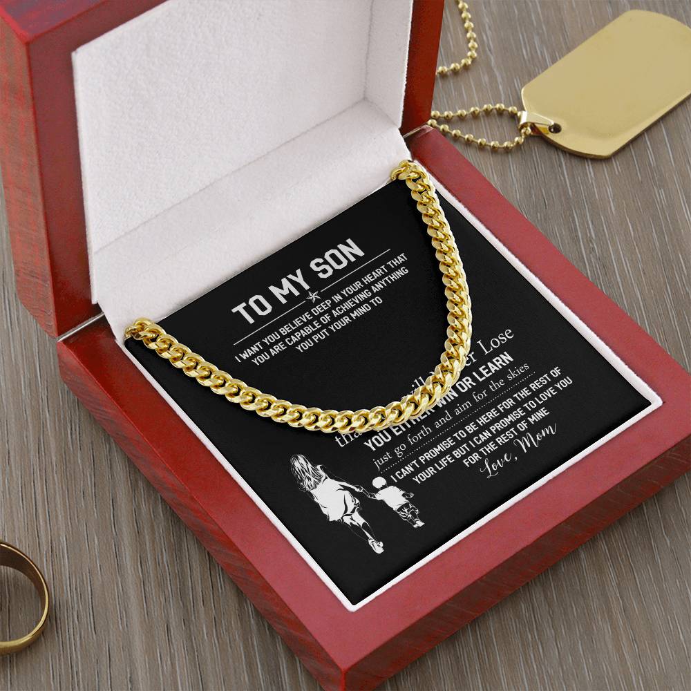 To My Son Cuban Link Chain Necklace