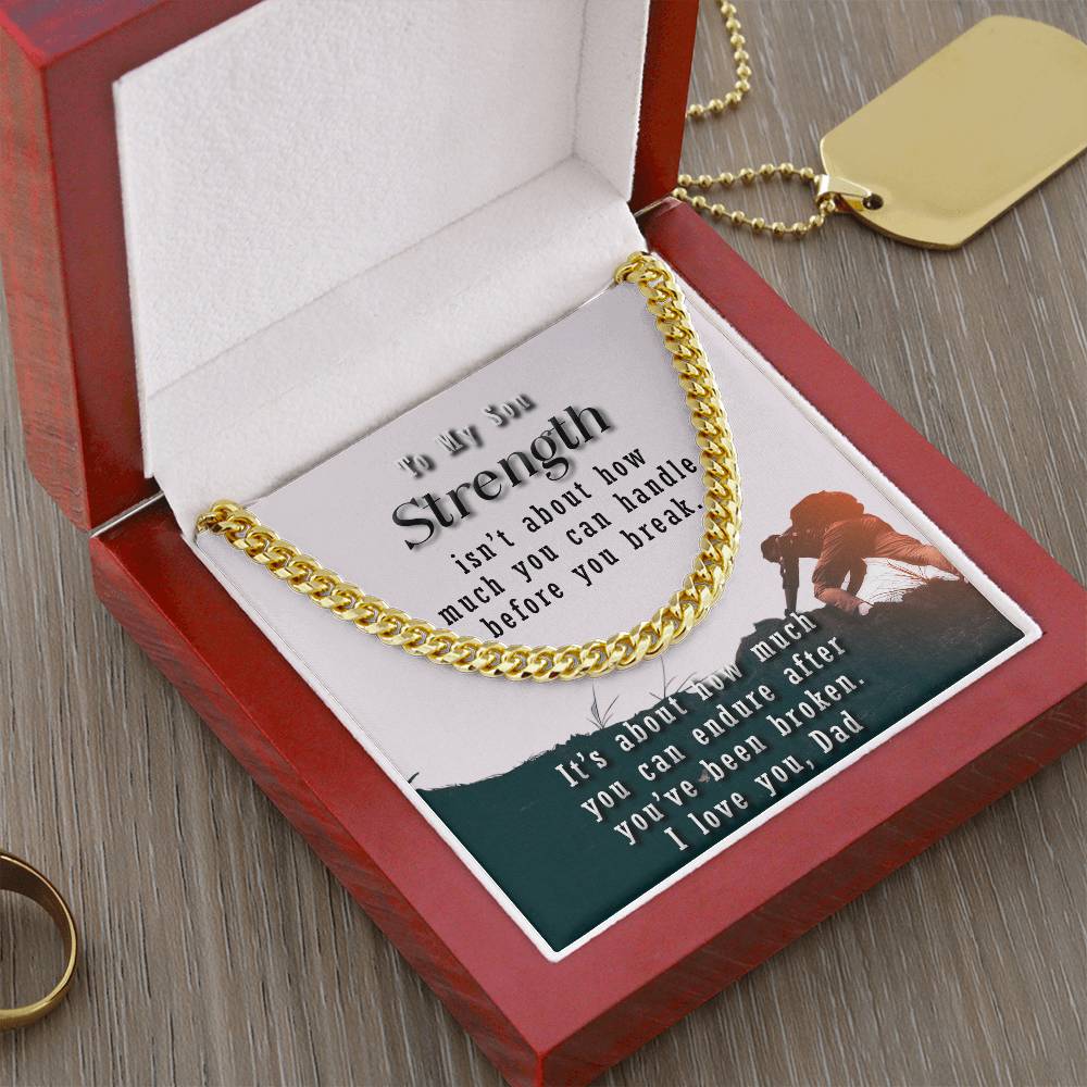 To My Son Cuban Link Chain