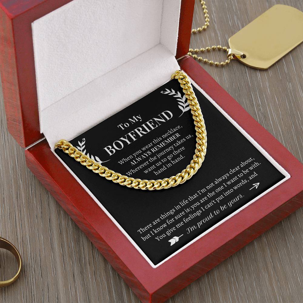 Valentine's Gift For Boyfriend - Wherever The Journey Takes Us Want Us To Go There  Hand In Hand Cuban Link Chain