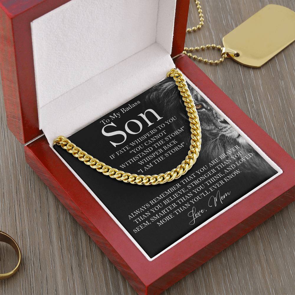 To My Son Necklace Gift To Son From Mom Cuban Chain Necklace For Boy Cuban Link Chain