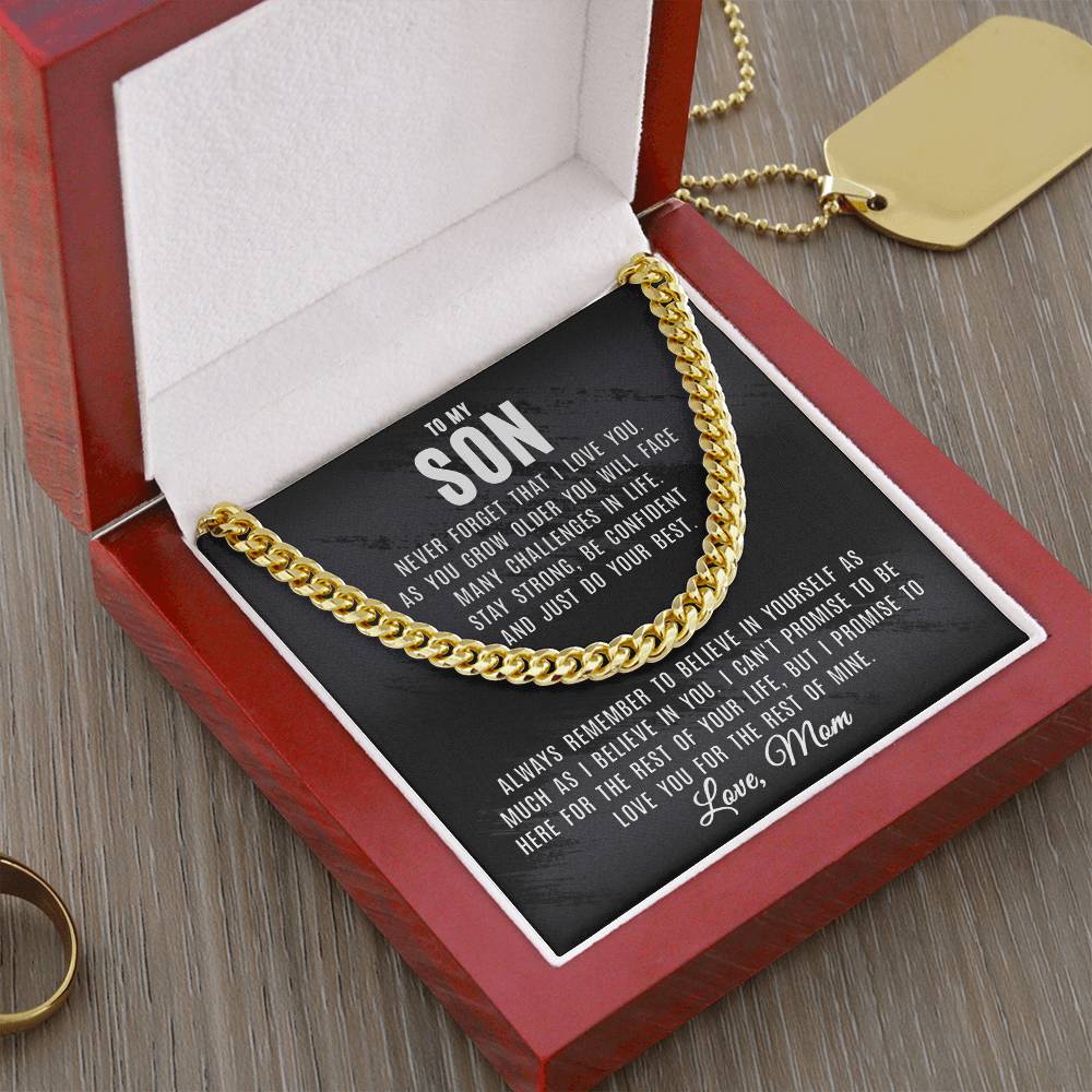 To My Son - Believe In Yourself - Cuban Link Chain Necklace