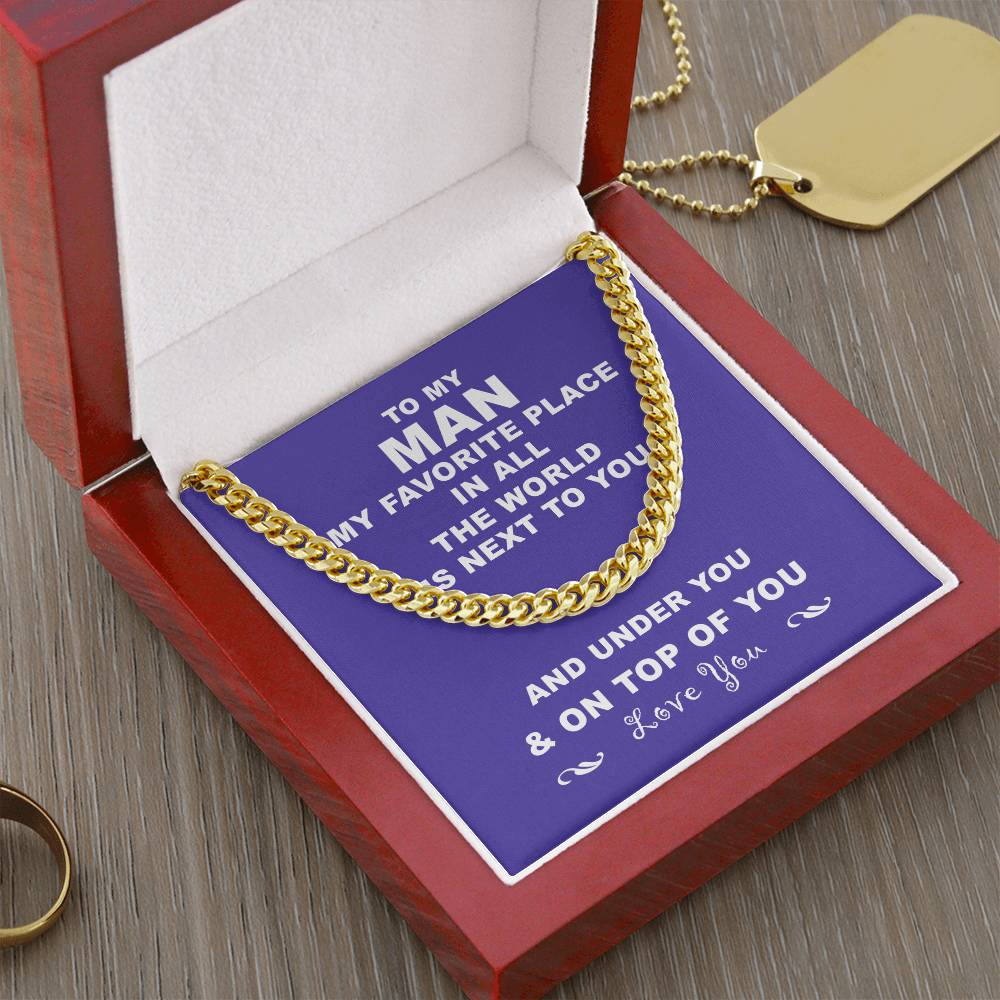 To My Man Cuban Chain Necklace Husband Necklace From Wife Cuban Link Chain