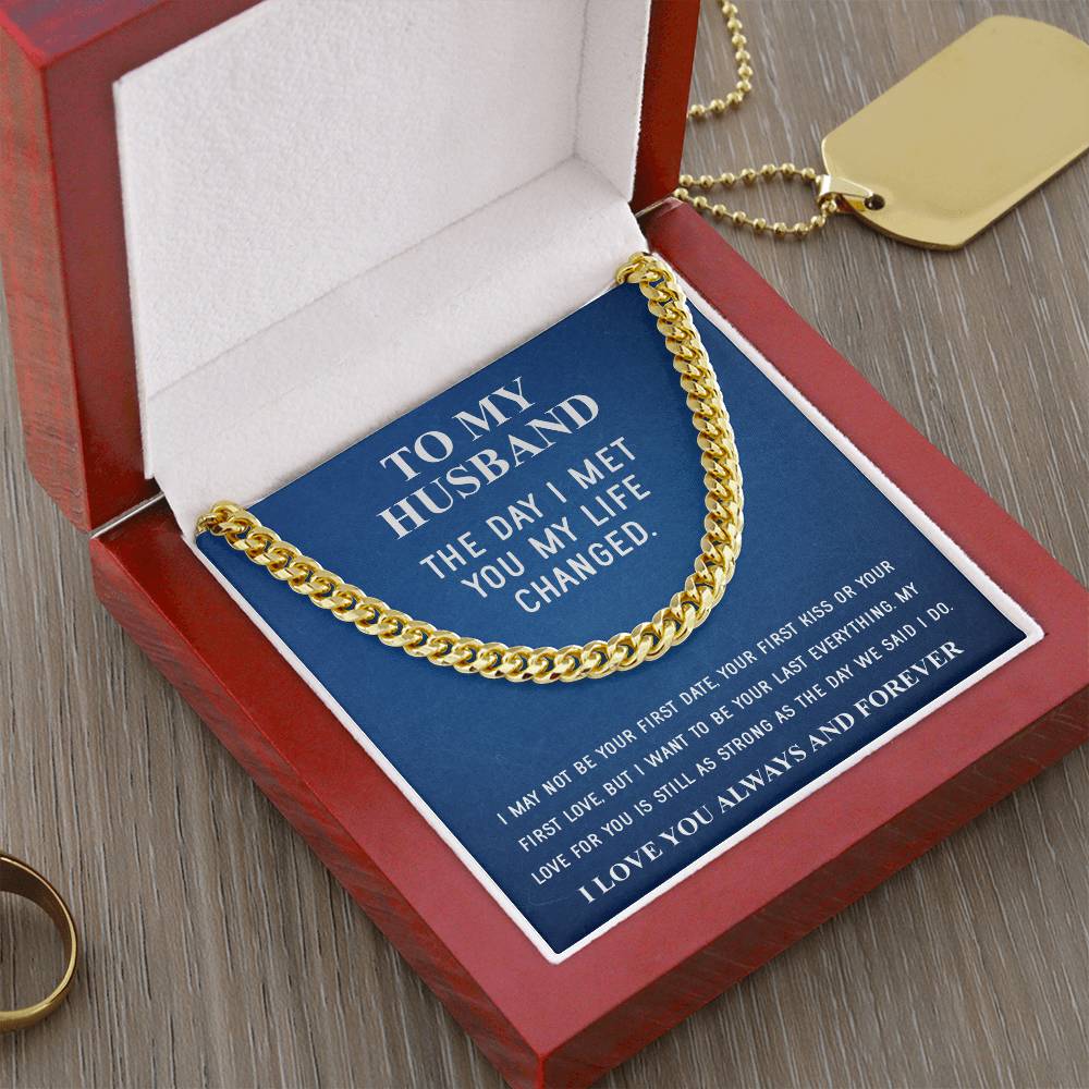 Husband Fathers Day Gift Silver Cuban Link Chain For Men Husband Birthday Gift Anniversary Gift For Husband From Wife