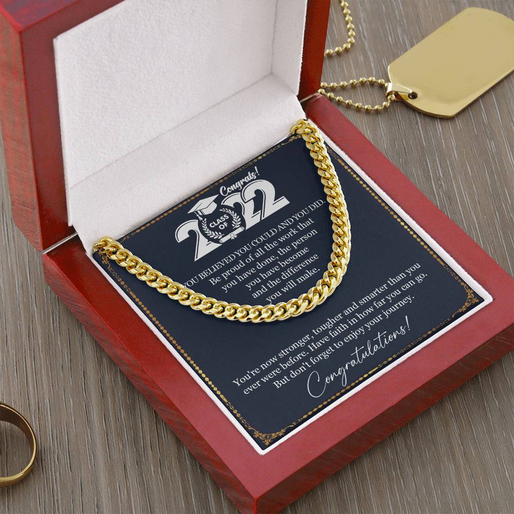 Graduation Gift Necklace Graduation Gift For Him College Graduation Gift For Her High School Senior Graduation Class O Cuban Link Chain