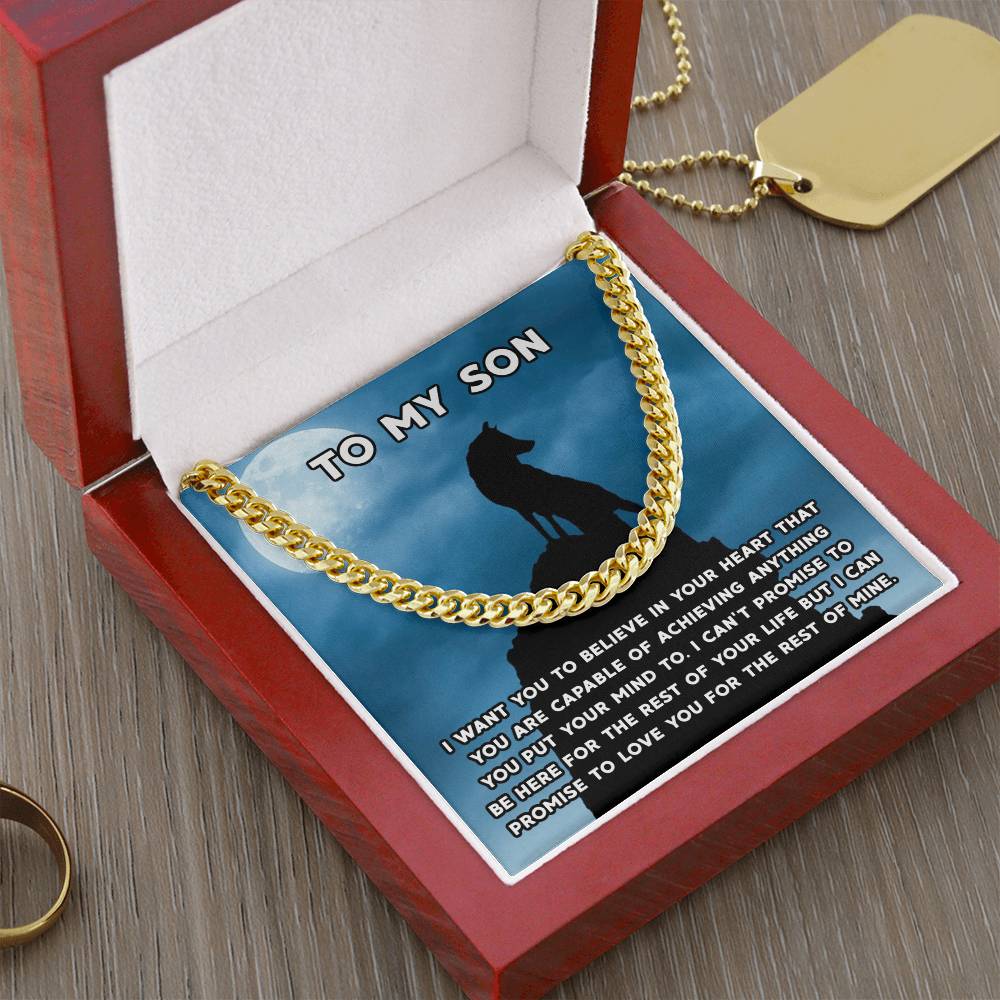 To My Son Necklace Gift For Son Son Graduation Graduate Gift Fathers Day Father Son Gift Mens Silver Cuban Link Chain