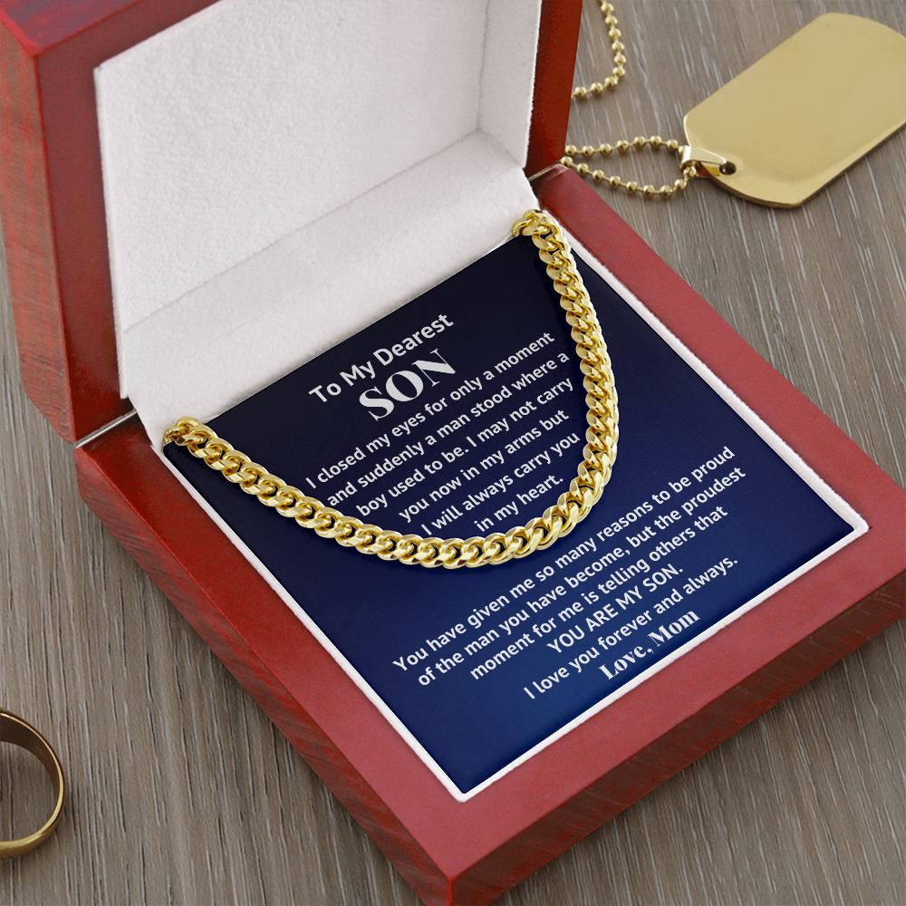 To My Son Necklace Son Gifts From Mom Son Cuban Chain Necklace Mother To Son Gifts Gifts For Son Birthday Cuban Link Chain