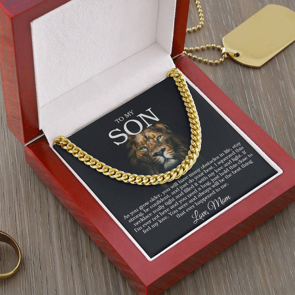 To My Son Chain Necklace Gift For Son From Mom Sentimental Gift For Grown Up Son Son Birthday Graduation Gift Cuban Link Chain