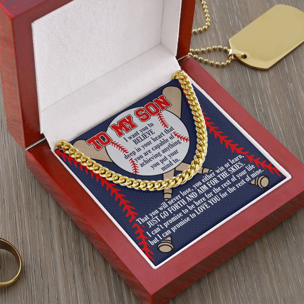 A Gift For Son Link Chain Necklace - Aim For The Skies Cuban Link Chain