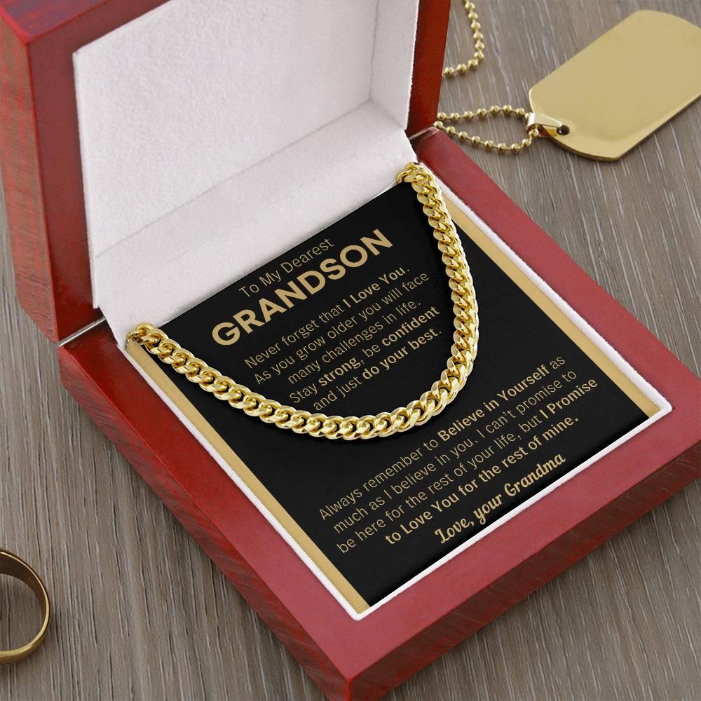 Grandson Just Do Your Best - Cuban Chain Link Cuban Link Chain
