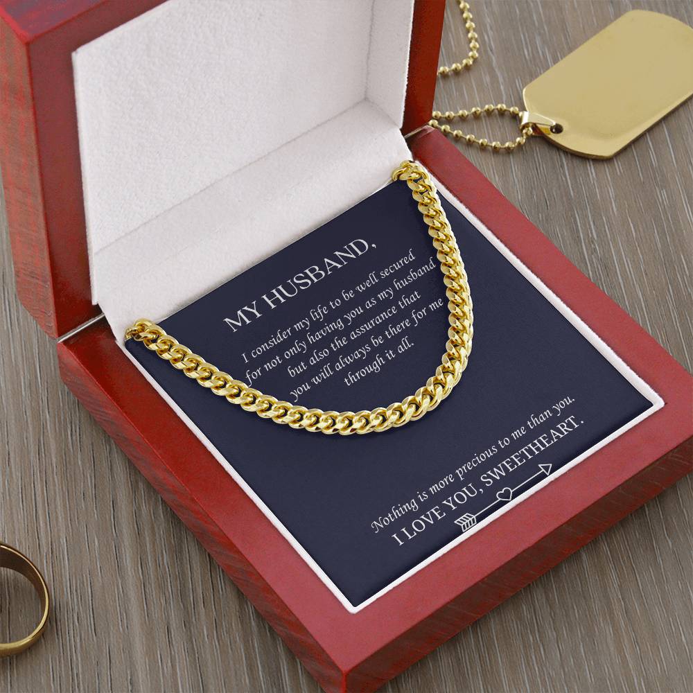 Valentine's Gift For Husband - Nothing Is More Precious To Me Than You. Cuban Link Chain