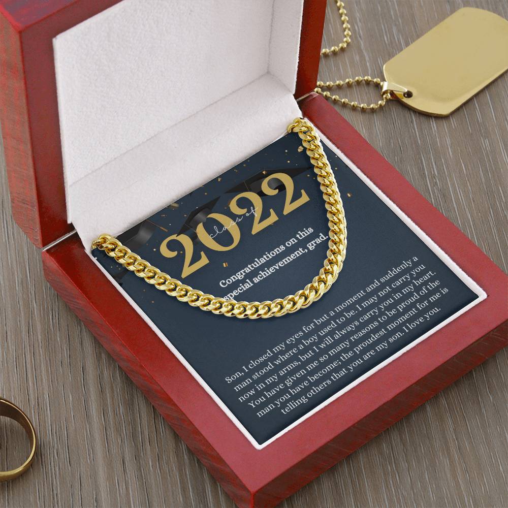 Son Graduation Gift From Mom Mom To Son Graduation Gift Son Graduation Necklace Graduation Gift For Son From Mother Cl Cuban Link Chain