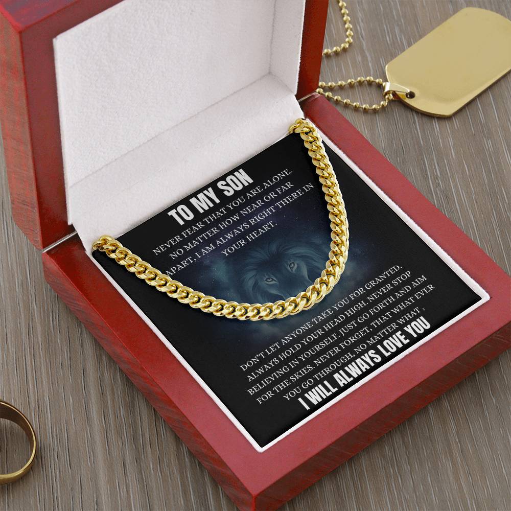 To My Son Necklace Christmas Gift For Son From Mom Dad Son Chain Necklace From Dad Teenager Son Gift Cuban Link Chain