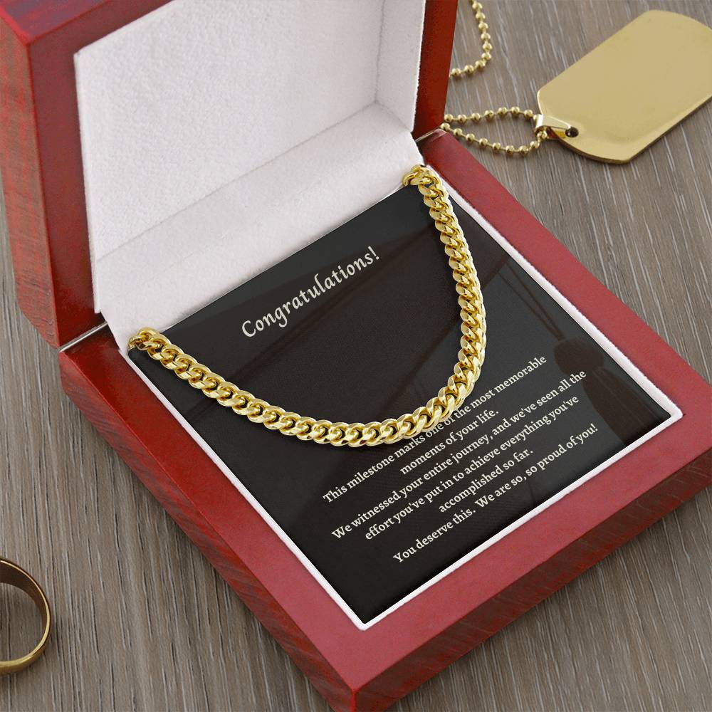 Congratulations On Your Graduation Son! Cuban Link Chain