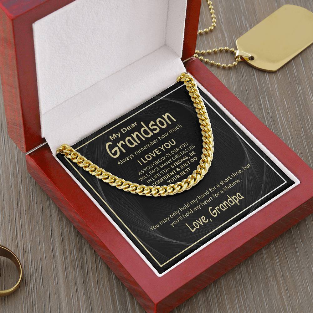 Sentimental Grandson Gifts From Grandpa Grandson Cuban Chain Necklace Grandpa To Grandson Gifts Gifts For Grandson Cuban Link Chain
