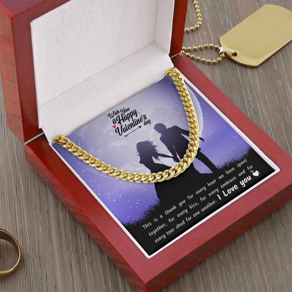 Valentines Day Necklace Gift For Boyfriend Husband Perfect Love Gift For Him Cuban Link Chain