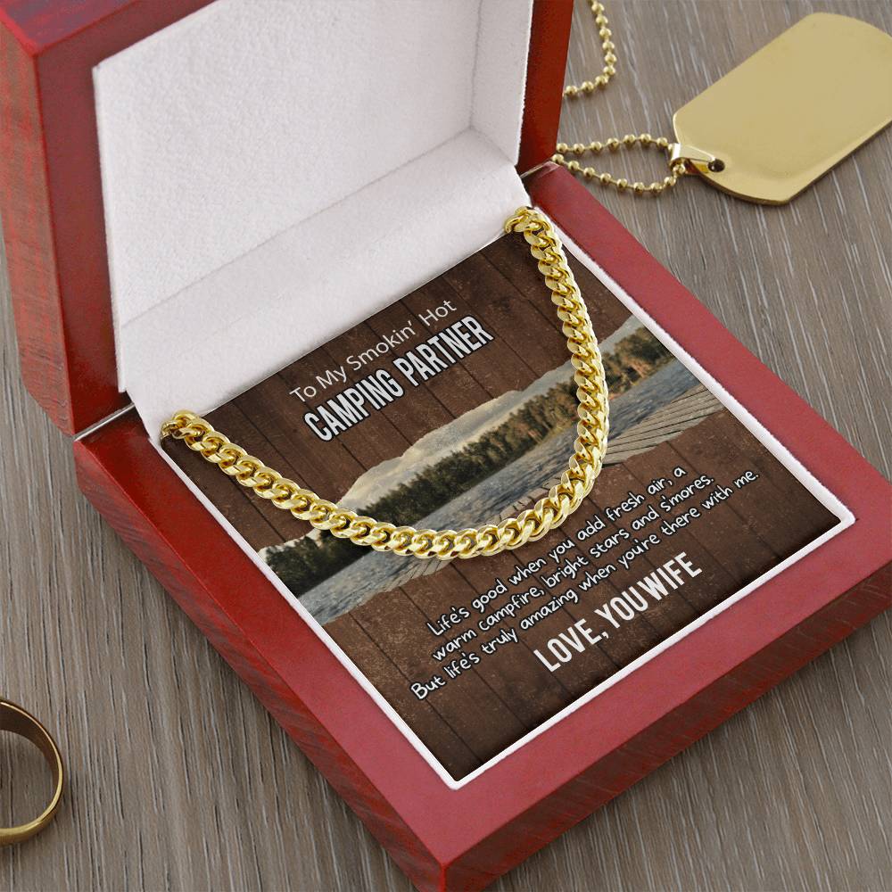 To Husband From Wife Gift Cuban Link Chain For Husband Husband Birthday Gift Father's Day Gift For Husband Camping Par