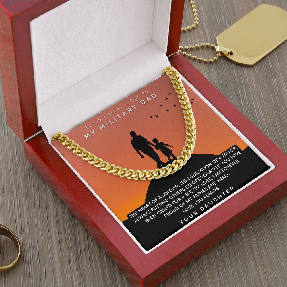 Military Dad - Cuban Link Chain Oreo + Lux Box + Length Extension