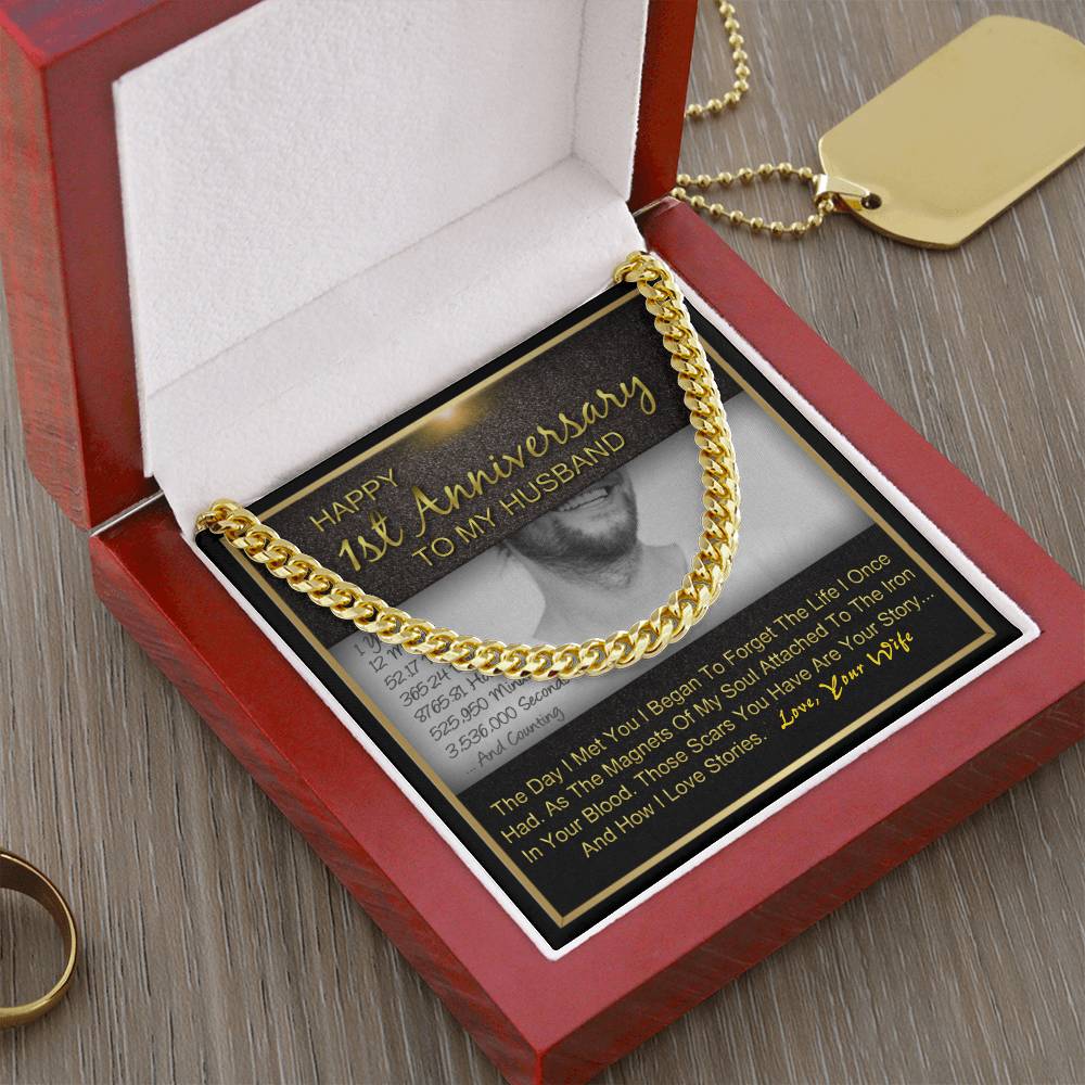 Happy 1St Year Anniversary To My Husband Cuban Link Chain