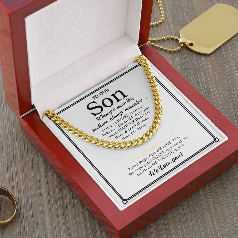 To Our Son Chain Necklace Gift For Son From Parents Son Birthday Son Graduation Gift Cuban Link Chain
